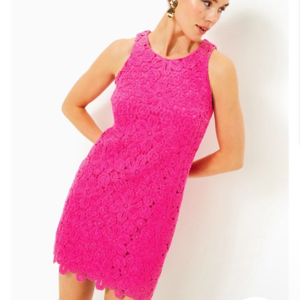 LILLY PULITZER MARQUETTE CROCHET SHIFT DRESS,